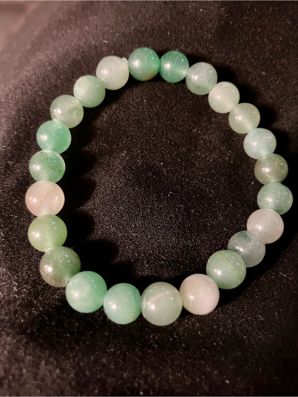 Adventurine Beaded Stretch Bracelet - Unbranded